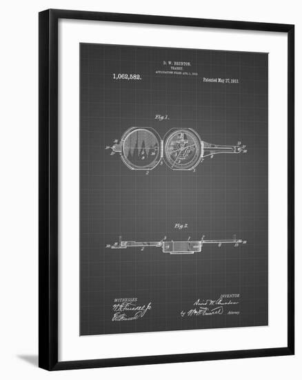 PP992-Black Grid Pocket Transit Compass 1919 Patent Poster-Cole Borders-Framed Giclee Print