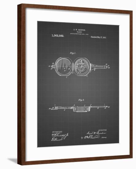 PP992-Black Grid Pocket Transit Compass 1919 Patent Poster-Cole Borders-Framed Giclee Print
