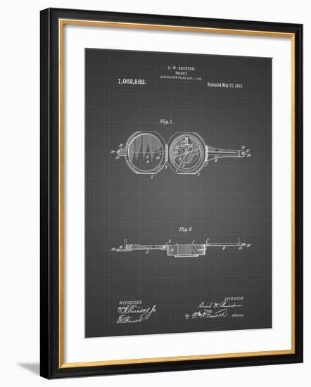 PP992-Black Grid Pocket Transit Compass 1919 Patent Poster-Cole Borders-Framed Giclee Print