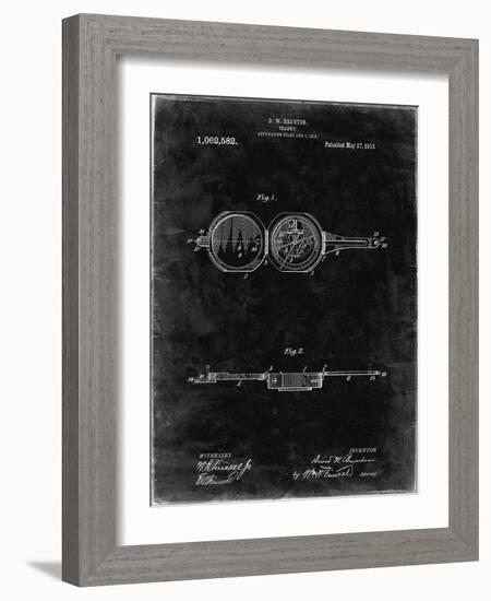 PP992-Black Grunge Pocket Transit Compass 1919 Patent Poster-Cole Borders-Framed Giclee Print