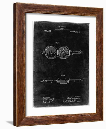 PP992-Black Grunge Pocket Transit Compass 1919 Patent Poster-Cole Borders-Framed Giclee Print