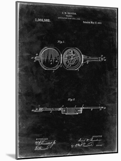 PP992-Black Grunge Pocket Transit Compass 1919 Patent Poster-Cole Borders-Mounted Giclee Print