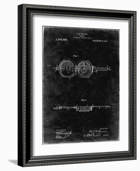 PP992-Black Grunge Pocket Transit Compass 1919 Patent Poster-Cole Borders-Framed Giclee Print