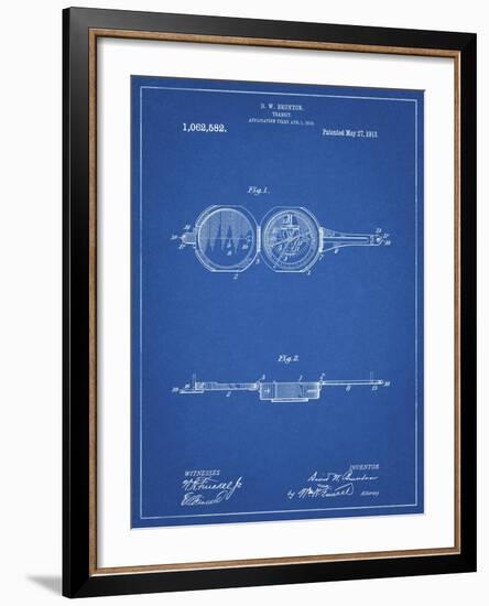 PP992-Blueprint Pocket Transit Compass 1919 Patent Poster-Cole Borders-Framed Giclee Print