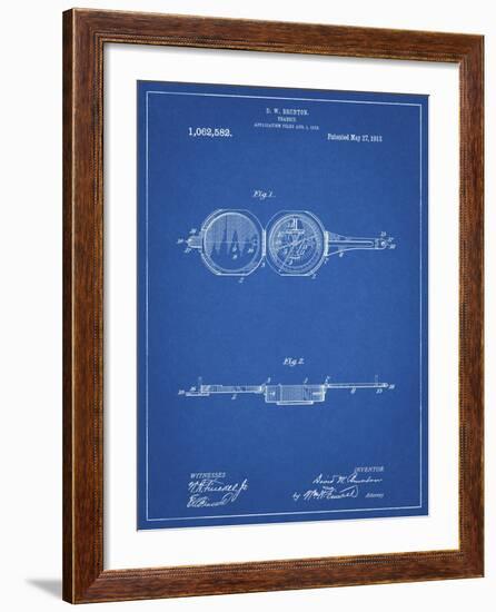 PP992-Blueprint Pocket Transit Compass 1919 Patent Poster-Cole Borders-Framed Giclee Print