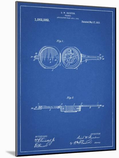 PP992-Blueprint Pocket Transit Compass 1919 Patent Poster-Cole Borders-Mounted Giclee Print