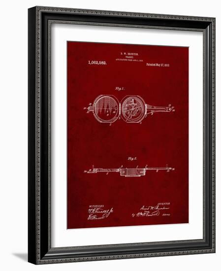 PP992-Burgundy Pocket Transit Compass 1919 Patent Poster-Cole Borders-Framed Giclee Print