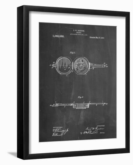 PP992-Chalkboard Pocket Transit Compass 1919 Patent Poster-Cole Borders-Framed Giclee Print