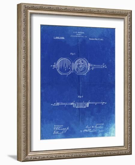 PP992-Faded Blueprint Pocket Transit Compass 1919 Patent Poster-Cole Borders-Framed Giclee Print