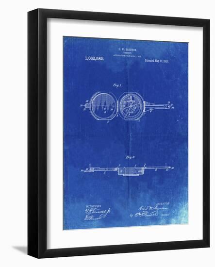 PP992-Faded Blueprint Pocket Transit Compass 1919 Patent Poster-Cole Borders-Framed Giclee Print