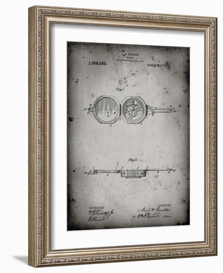 PP992-Faded Grey Pocket Transit Compass 1919 Patent Poster-Cole Borders-Framed Giclee Print