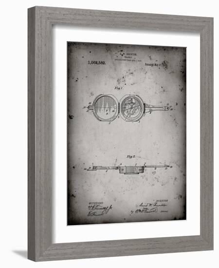 PP992-Faded Grey Pocket Transit Compass 1919 Patent Poster-Cole Borders-Framed Giclee Print