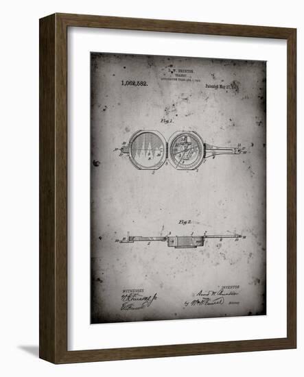 PP992-Faded Grey Pocket Transit Compass 1919 Patent Poster-Cole Borders-Framed Giclee Print