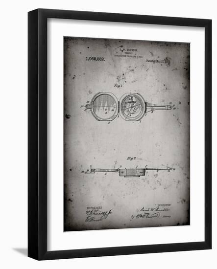 PP992-Faded Grey Pocket Transit Compass 1919 Patent Poster-Cole Borders-Framed Giclee Print