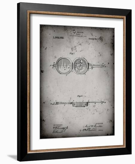 PP992-Faded Grey Pocket Transit Compass 1919 Patent Poster-Cole Borders-Framed Giclee Print