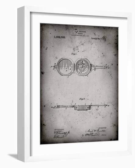 PP992-Faded Grey Pocket Transit Compass 1919 Patent Poster-Cole Borders-Framed Giclee Print