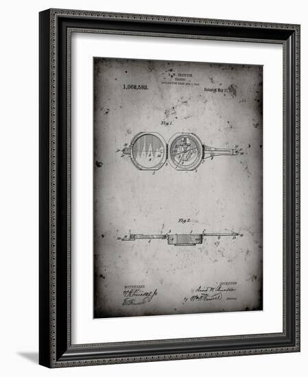 PP992-Faded Grey Pocket Transit Compass 1919 Patent Poster-Cole Borders-Framed Giclee Print