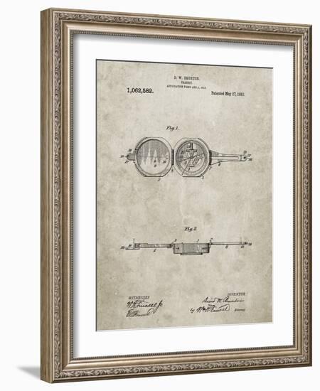 PP992-Sandstone Pocket Transit Compass 1919 Patent Poster-Cole Borders-Framed Giclee Print