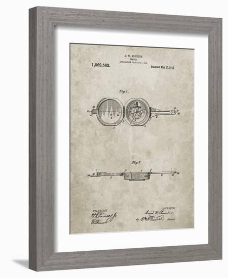 PP992-Sandstone Pocket Transit Compass 1919 Patent Poster-Cole Borders-Framed Giclee Print