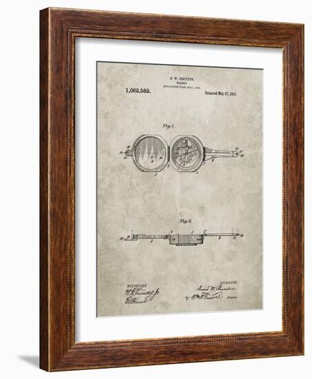 PP992-Sandstone Pocket Transit Compass 1919 Patent Poster-Cole Borders-Framed Giclee Print