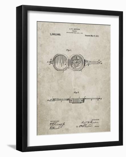 PP992-Sandstone Pocket Transit Compass 1919 Patent Poster-Cole Borders-Framed Giclee Print