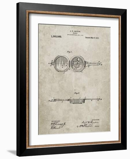 PP992-Sandstone Pocket Transit Compass 1919 Patent Poster-Cole Borders-Framed Giclee Print