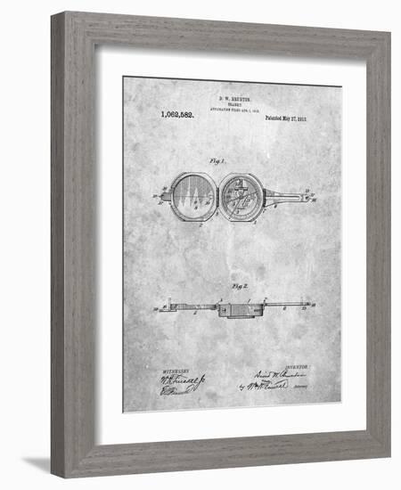 PP992-Slate Pocket Transit Compass 1919 Patent Poster-Cole Borders-Framed Giclee Print