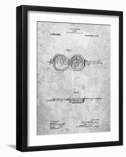 PP992-Slate Pocket Transit Compass 1919 Patent Poster-Cole Borders-Framed Giclee Print