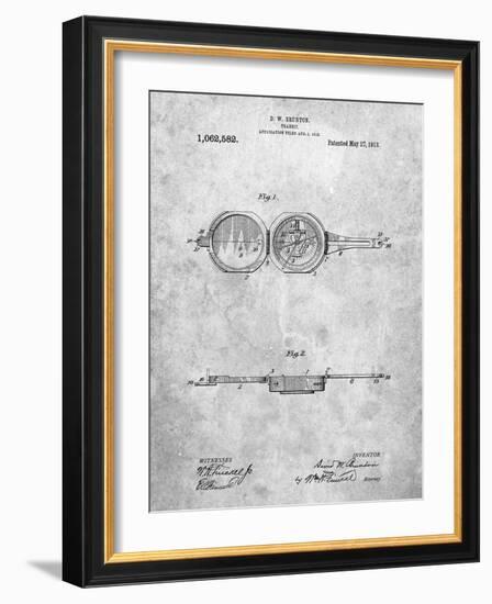 PP992-Slate Pocket Transit Compass 1919 Patent Poster-Cole Borders-Framed Giclee Print
