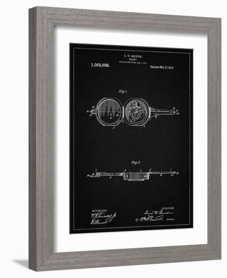 PP992-Vintage Black Pocket Transit Compass 1919 Patent Poster-Cole Borders-Framed Giclee Print