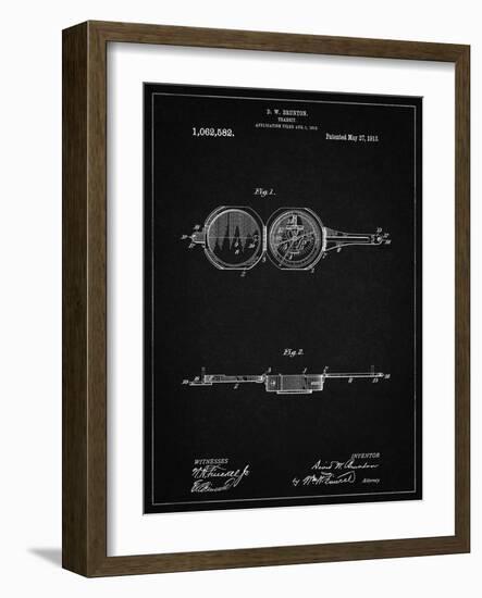 PP992-Vintage Black Pocket Transit Compass 1919 Patent Poster-Cole Borders-Framed Giclee Print