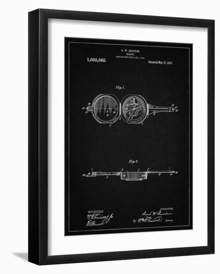 PP992-Vintage Black Pocket Transit Compass 1919 Patent Poster-Cole Borders-Framed Giclee Print