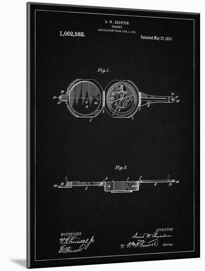 PP992-Vintage Black Pocket Transit Compass 1919 Patent Poster-Cole Borders-Mounted Giclee Print