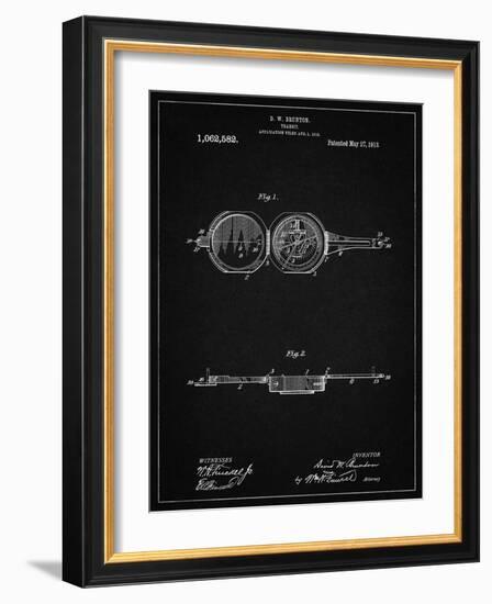 PP992-Vintage Black Pocket Transit Compass 1919 Patent Poster-Cole Borders-Framed Giclee Print