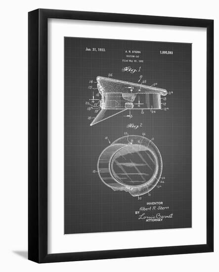PP993-Black Grid Police Hat 1933 Patent Poster-Cole Borders-Framed Giclee Print