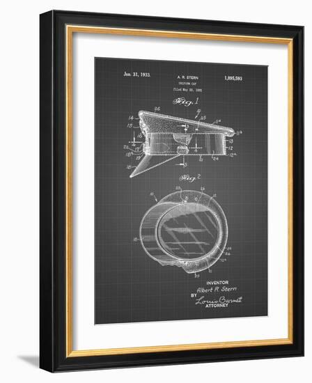 PP993-Black Grid Police Hat 1933 Patent Poster-Cole Borders-Framed Giclee Print