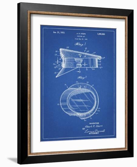 PP993-Blueprint Police Hat 1933 Patent Poster-Cole Borders-Framed Giclee Print