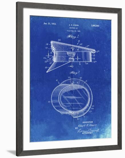 PP993-Faded Blueprint Police Hat 1933 Patent Poster-Cole Borders-Framed Giclee Print