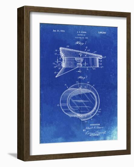 PP993-Faded Blueprint Police Hat 1933 Patent Poster-Cole Borders-Framed Giclee Print