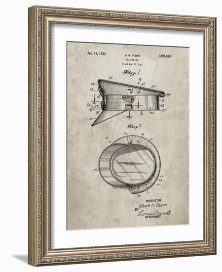 PP993-Sandstone Police Hat 1933 Patent Poster-Cole Borders-Framed Giclee Print