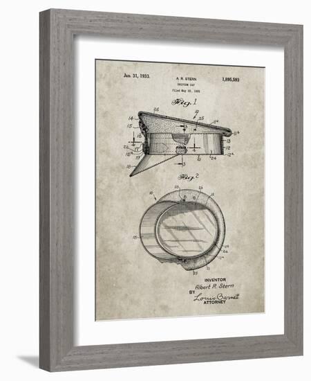 PP993-Sandstone Police Hat 1933 Patent Poster-Cole Borders-Framed Giclee Print