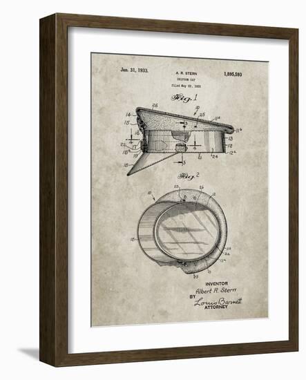 PP993-Sandstone Police Hat 1933 Patent Poster-Cole Borders-Framed Giclee Print