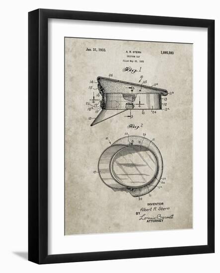 PP993-Sandstone Police Hat 1933 Patent Poster-Cole Borders-Framed Giclee Print