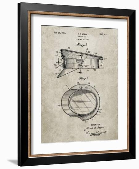 PP993-Sandstone Police Hat 1933 Patent Poster-Cole Borders-Framed Giclee Print