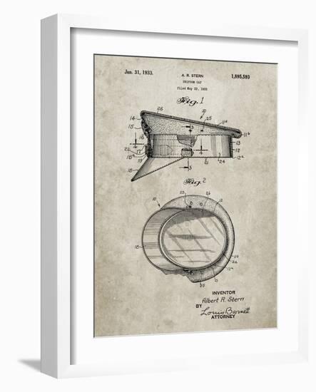 PP993-Sandstone Police Hat 1933 Patent Poster-Cole Borders-Framed Giclee Print