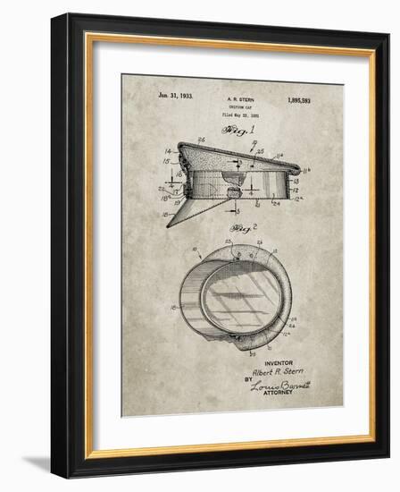 PP993-Sandstone Police Hat 1933 Patent Poster-Cole Borders-Framed Giclee Print