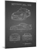 PP994-Black Grid Porsche 911 with Spoiler Patent Poster-Cole Borders-Mounted Giclee Print