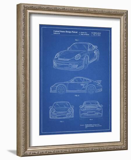 PP994-Blueprint Porsche 911 with Spoiler Patent Poster-Cole Borders-Framed Giclee Print