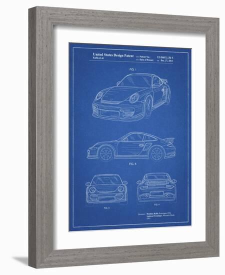 PP994-Blueprint Porsche 911 with Spoiler Patent Poster-Cole Borders-Framed Giclee Print