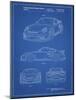 PP994-Blueprint Porsche 911 with Spoiler Patent Poster-Cole Borders-Mounted Giclee Print